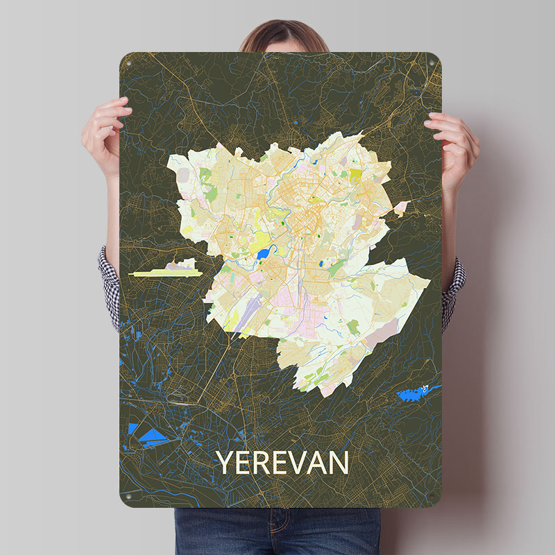 Retro Gaming Bar - Poster in Latta con Mappa della