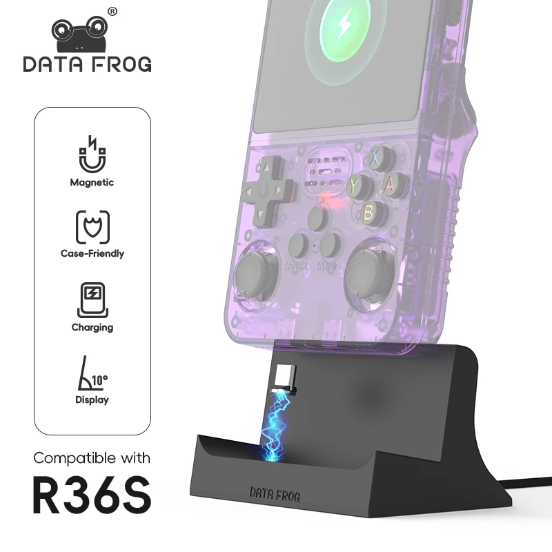 Retro Gaming Hub - Data Frog R36S Base di Ricarica