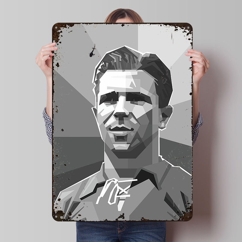 Retro Gaming Bar - Poster di Ferenc Puskas, Targhe in