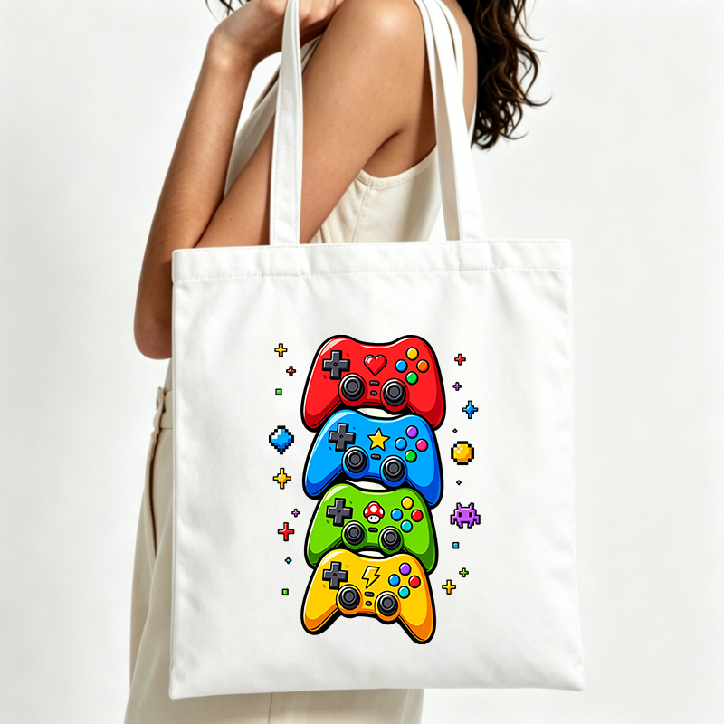 Borsa tote in tela con grafica - Retro Gaming Shops recensione e prezzo